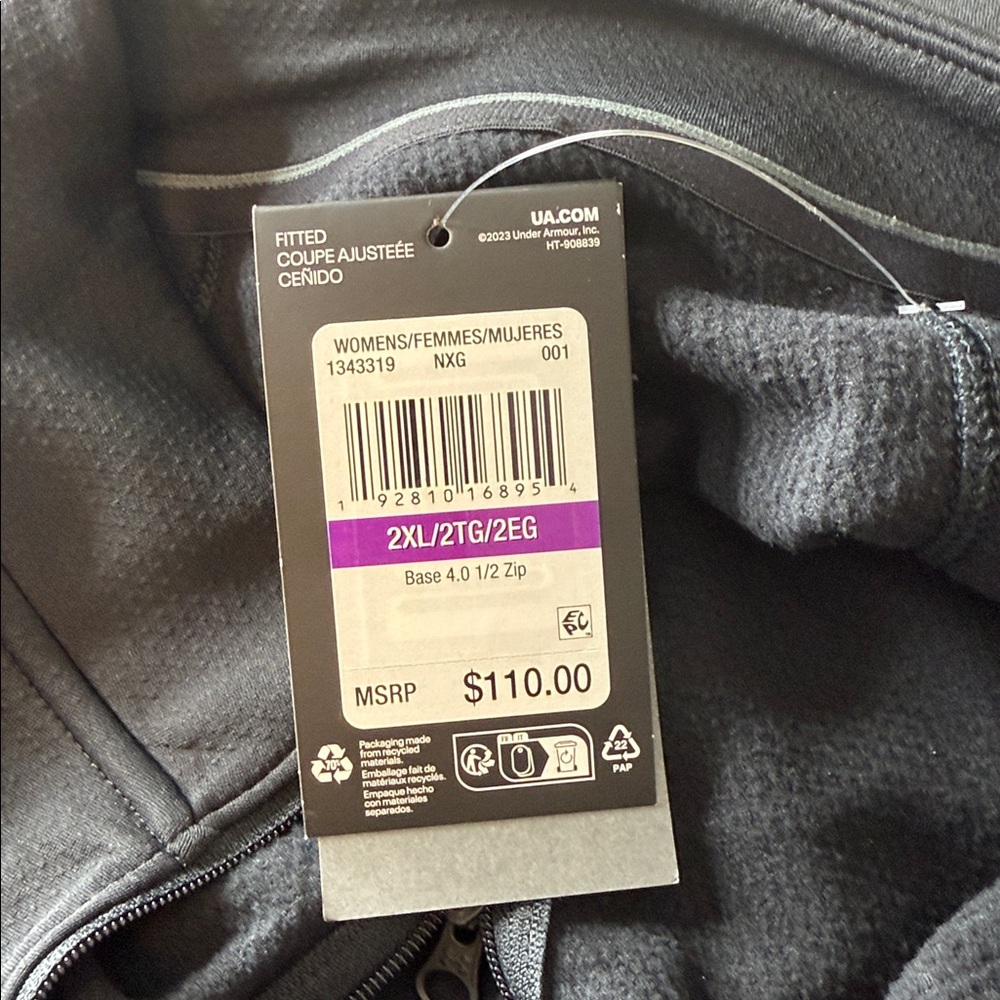 Under Armour Coldgear Base 4.0 Half Zip Jacket Top Black Size 2XL XXL - Picture 10 of 15